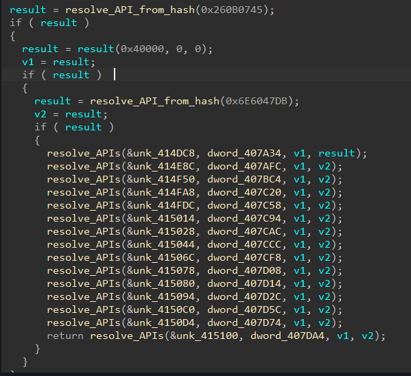 Screenshot of disassembler code